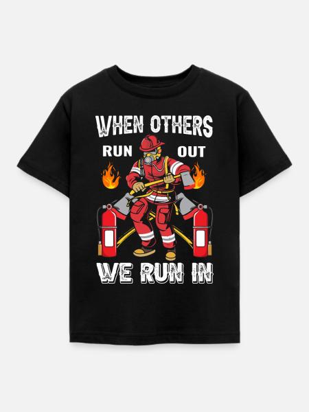 Feuerwehr - Kinder T-Shirt - Schwarz