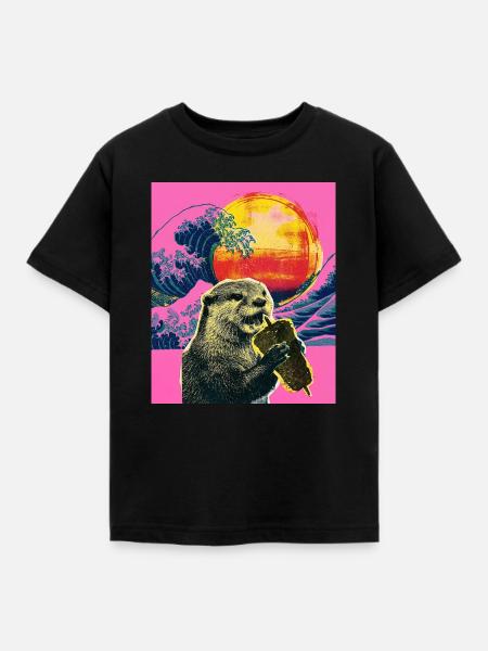 Döner Otter - Kinder T-Shirt - Schwarz
