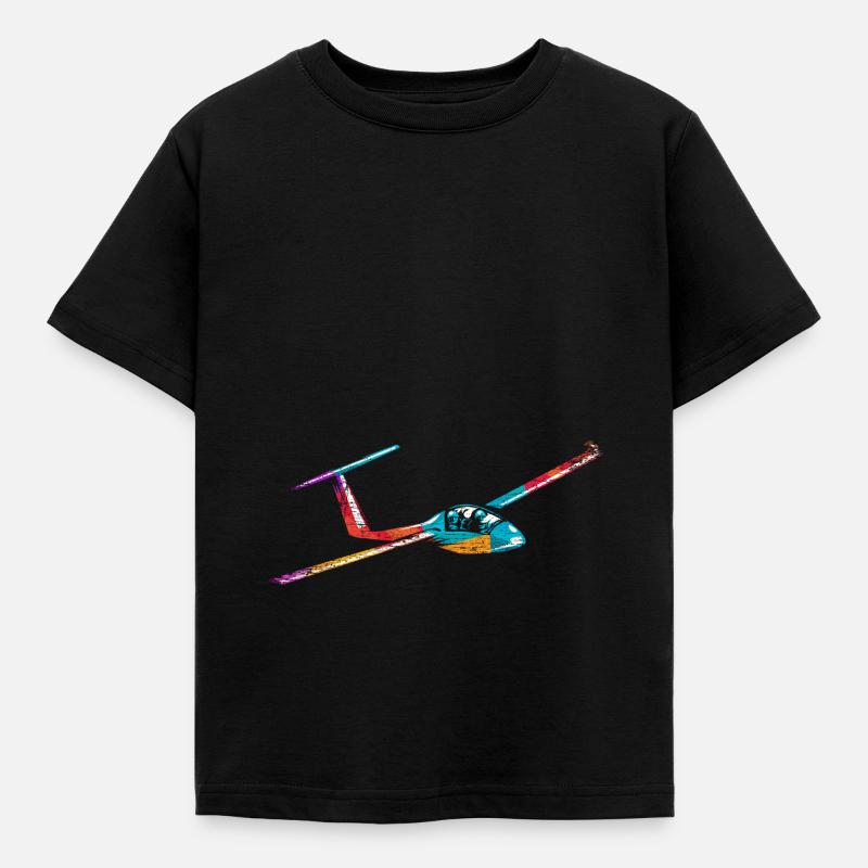 Glider Glider Pilot - Kids' T-Shirt - black