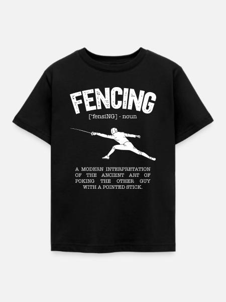 Fechten - Kinder T-Shirt - Schwarz