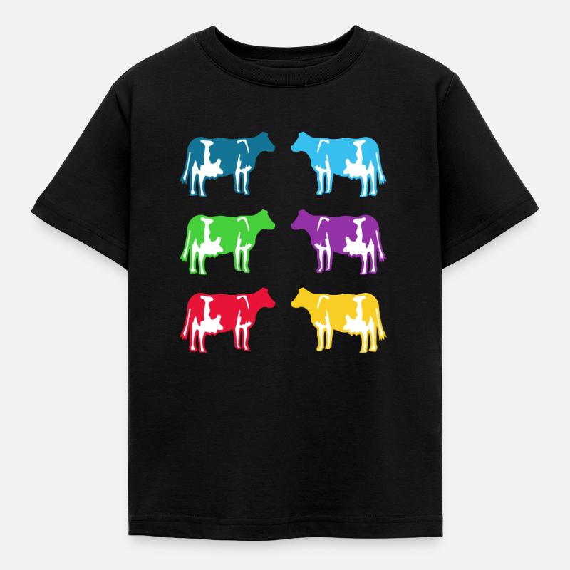 kuh kühe bunt - Kinder T-Shirt - Schwarz