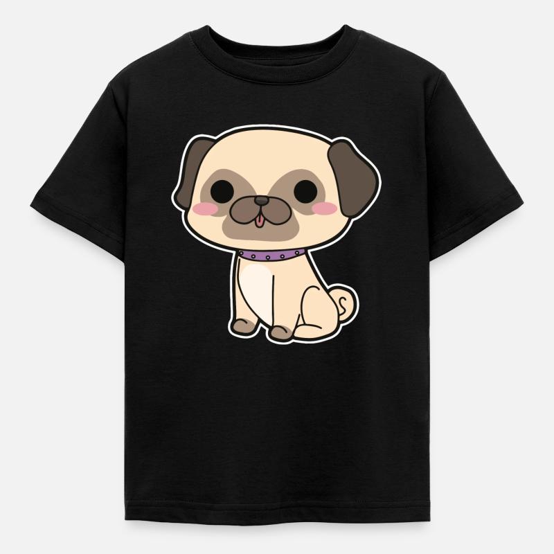 Mops - Kinder T-Shirt - Schwarz