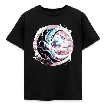 Croissant chromé - T-shirt Enfant - noir - Devant - AI Model Kid Female (0cm)