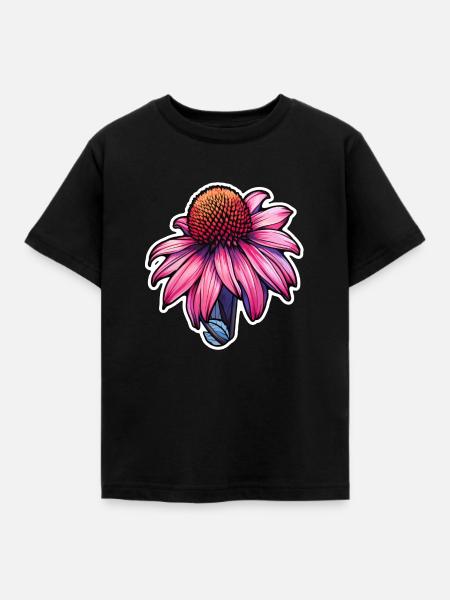 Echinaceablüte - Kinder T-Shirt - Schwarz