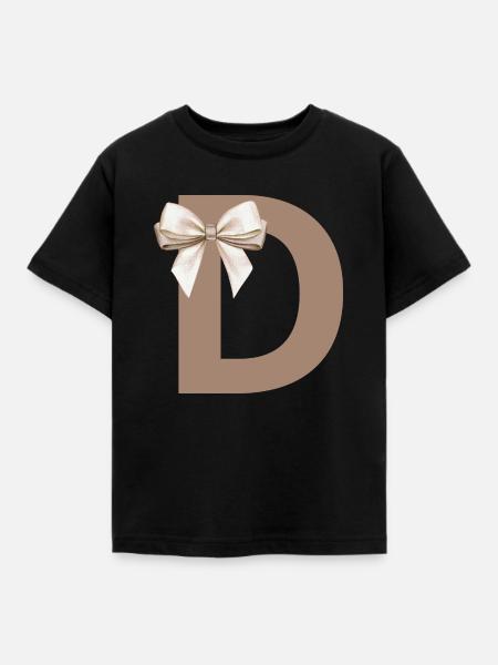 Buchstabe D Knoten - Kinder T-Shirt - Schwarz