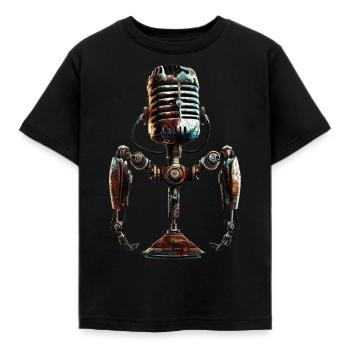 microphone old school - Kinder T-Shirt - Schwarz - Vorne - AI Model Kid Female (0cm)