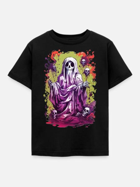 Halloween Geist - Kinder T-Shirt - Schwarz