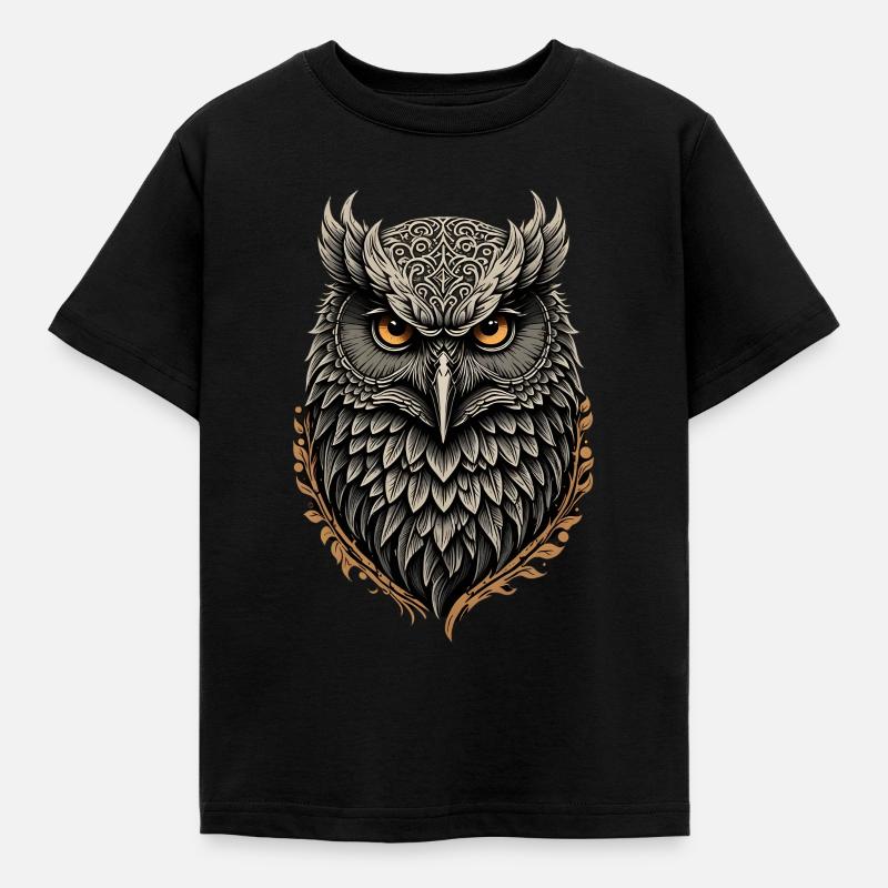 Owl Guardian - Kids' T-Shirt - black