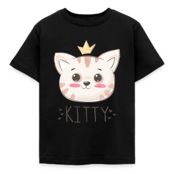 Cats Kitty - Kids' T-Shirt - black - Front - AI Model Kid Female (0cm)