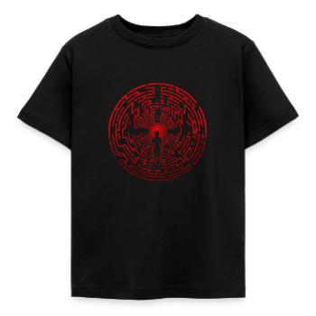Red Labyrinth - Kinder T-Shirt - Schwarz - Vorne - AI Model Kid Female (0cm)