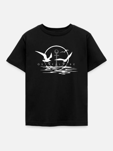Ostseeliebe Anker - Sonne - Meer - Möwe 2025 - Kinder T-Shirt - Schwarz