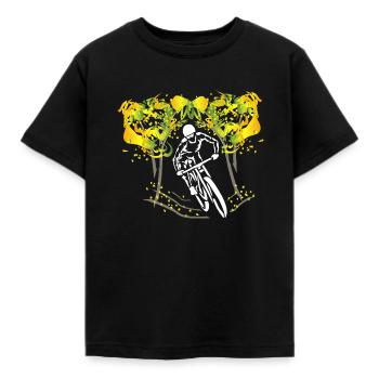 Motif MTB Downhill Bike Gift - Kids' T-Shirt - black - Front - AI Model Kid Female (0cm)