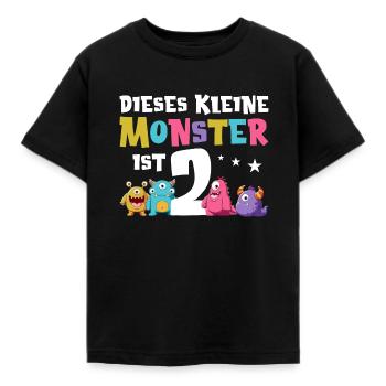 2 Geburtstag 2. Geburtstag Monster Spruch - Kinder T-Shirt - Schwarz - Vorne - AI Model Kid Female (0cm)