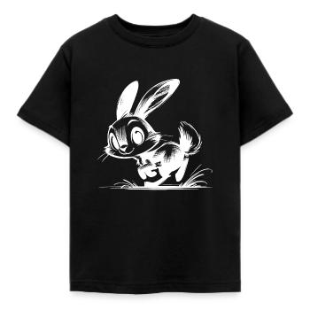 Bouncing baby bunny with big eyes and ears - Kids' T-Shirt - black - Front - AI Model Kid Female (0cm)