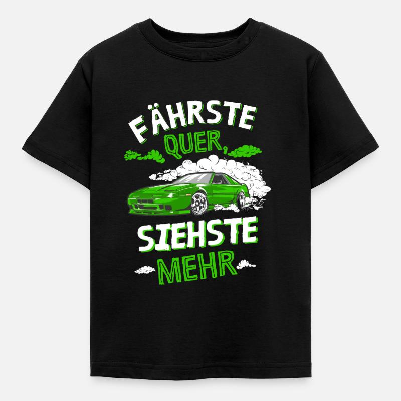 Fährste Quer siehste Mehr - Kinder T-Shirt - Schwarz