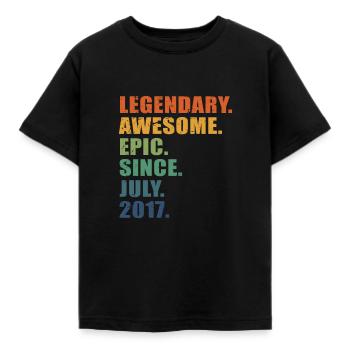 5. Geburtstag, Juli 2017, 5-jähriges Jubiläum - Kinder T-Shirt - Schwarz - Vorne - AI Model Kid Female (0cm)