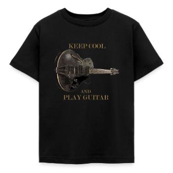 Guitar - Kids' T-Shirt - black - Front - AI Model Kid Female (0cm)