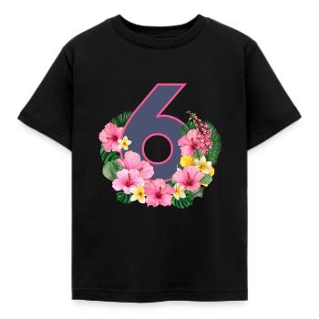 Summer birthday girls 6 - Kids' T-Shirt - black - Front - AI Model Kid Female (0cm)