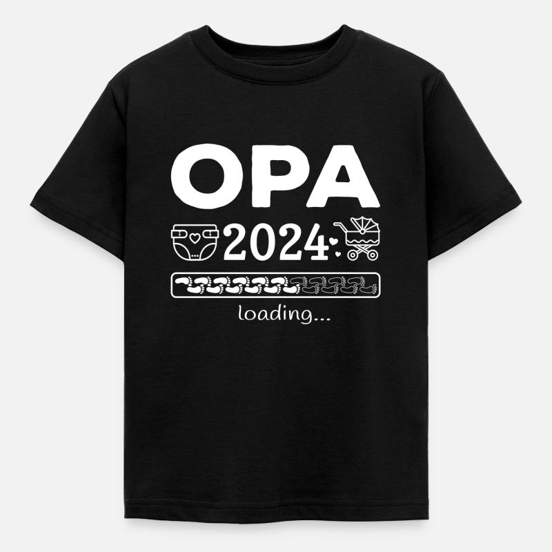 Opa 2024 loading Nachwuchs Schwangerschaft - Kinder T-Shirt - Schwarz