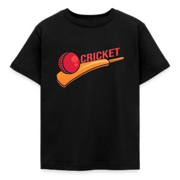 Cricket cricket bat cricket cricket match - Kids' T-Shirt - black - Front - AI Model Kid Female (0cm)