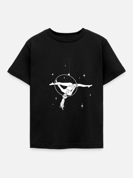 Aerial Hoop Split Sternenhimmel - Kinder T-Shirt - Schwarz