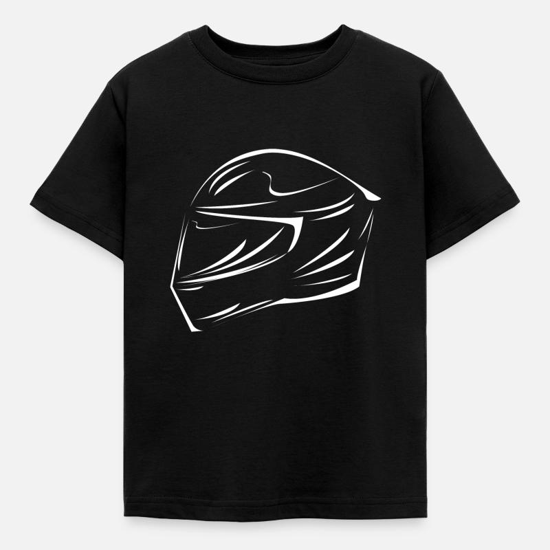 Motorrad Helm weiß Geschenk - Kinder T-Shirt - Schwarz