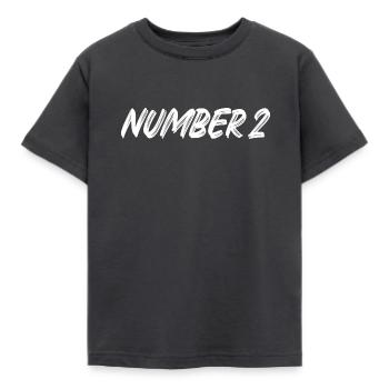Numéro 2 - deux - deuxième - deuxième - 2 - numéro 2 - T-shirt Enfant - charbon - Devant - AI Model Kid Female (0cm)
