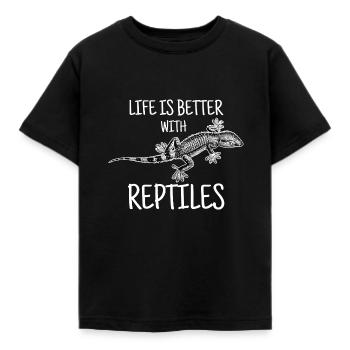 Cadeau de gecko lézard reptile salamandre reptile - T-shirt Enfant - noir - Devant - AI Model Kid Female (0cm)