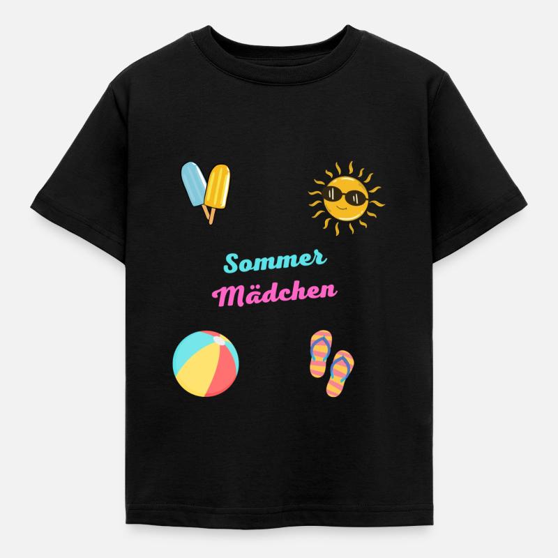 Sommer Mädchen - Kinder T-Shirt - Schwarz