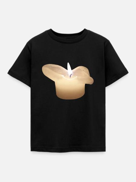 Kerze - Kinder T-Shirt - Schwarz