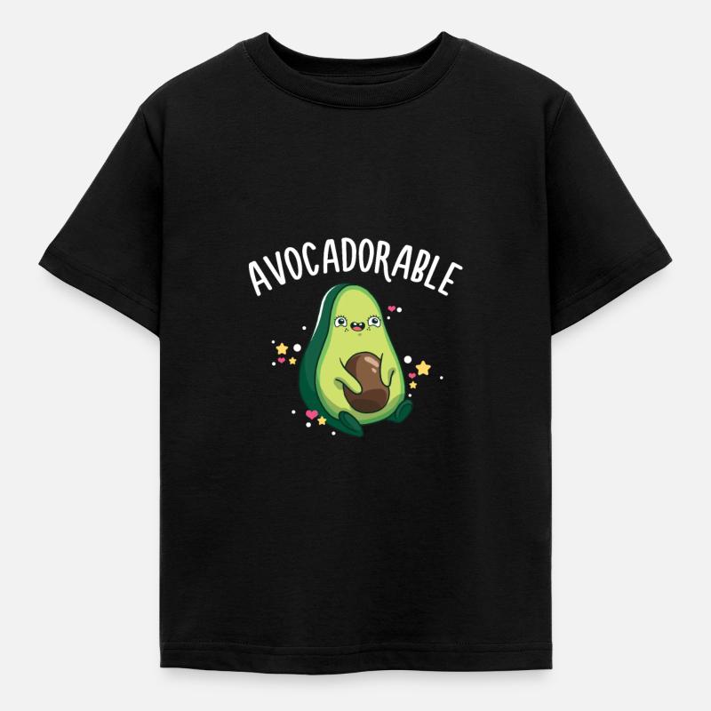 Avocado Fruit Seed Mignon Avocadorable Pear Food - T-shirt Enfant - noir