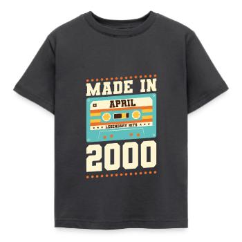 23rd birthday April Year 2000 Gift idea - Kids' T-Shirt - dark grey - Front - AI Model Kid Female (0cm)