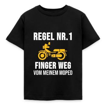 Moped Mofa Rollerfahrer Roller Sprüche Geschenk - Kinder T-Shirt - Schwarz - Vorne - AI Model Kid Female (0cm)