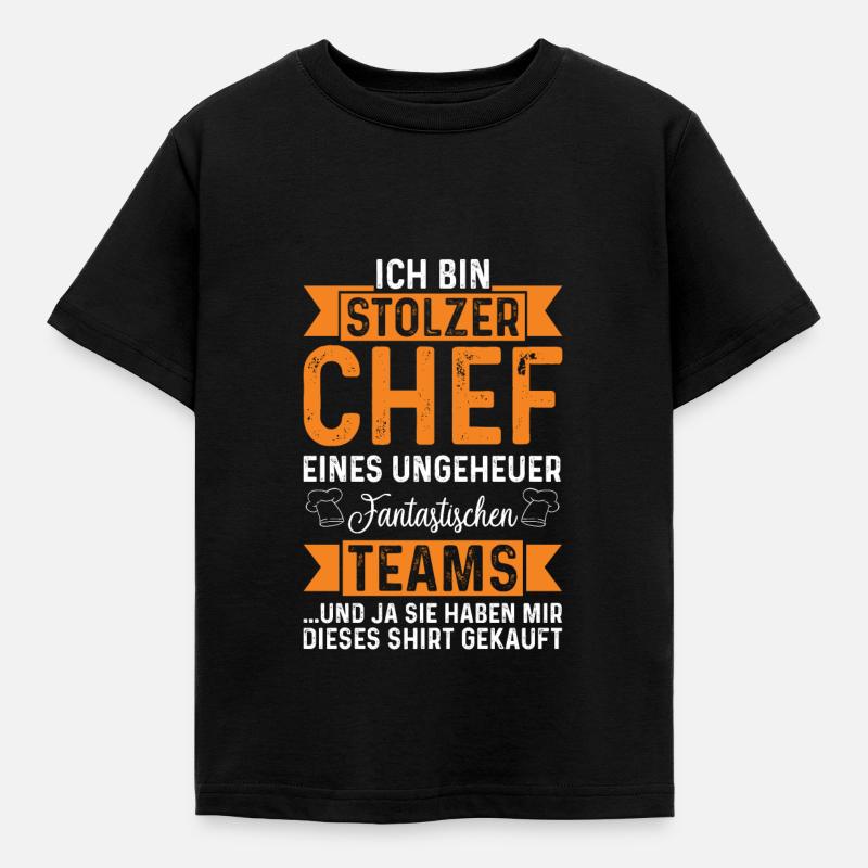 Ich bin stolzer Chef eines Teams Geschenk - Kinder T-Shirt - Schwarz