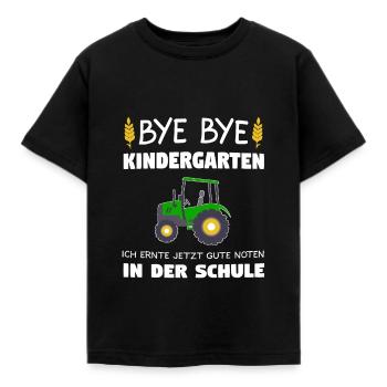 Bye Bye Kindergarten Schulkind Traktor Geschenk - Kinder T-Shirt - Schwarz - Vorne - AI Model Kid Female (0cm)