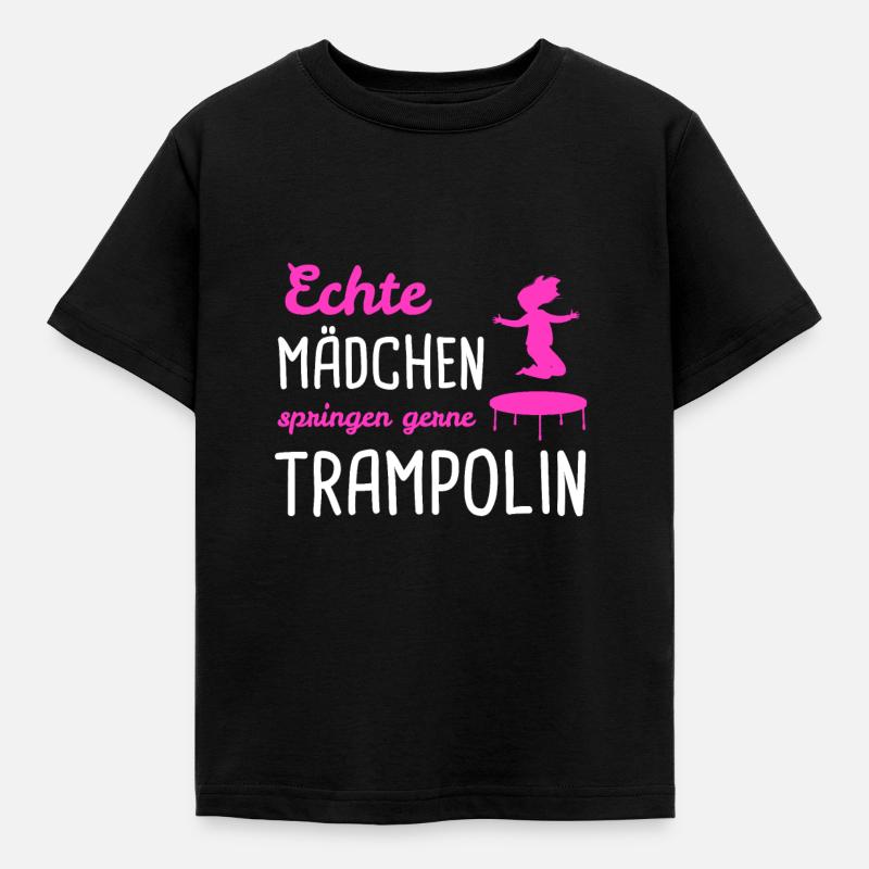 Trampolin Springen Trampolinspringer Geschenk - Kinder T-Shirt - Schwarz