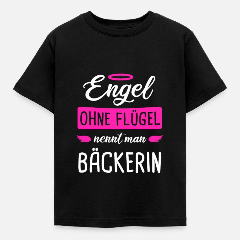 Bäckerin Backen Brot Geschenk - Kinder T-Shirt - Schwarz
