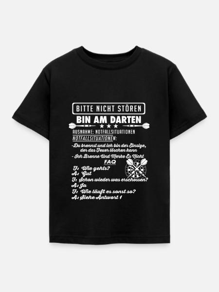Dart Darts Darten Geschenk - Kinder T-Shirt - Schwarz