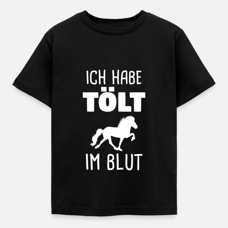 Isländer Islandpferd Islandpferde Geschenk - Kinder T-Shirt - Schwarz