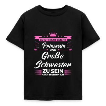 Prinzessin Große Schwester Geschwister Geschenk - Kinder T-Shirt - Schwarz - Vorne - AI Model Kid Female (0cm)