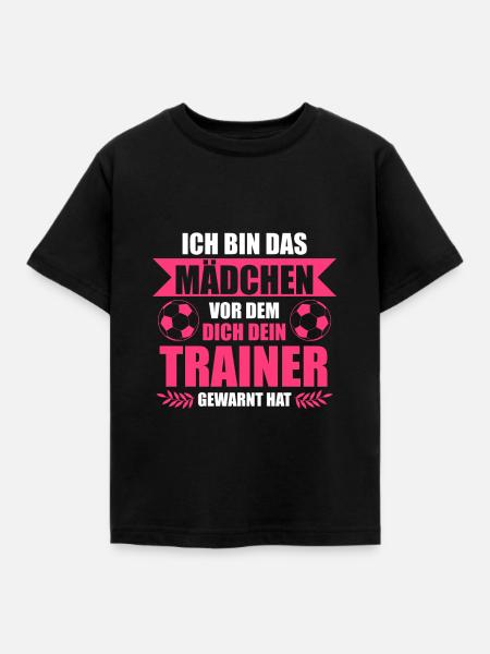 Fußball Mädchen Frauenfußball Geschenk - Kinder T-Shirt - Schwarz