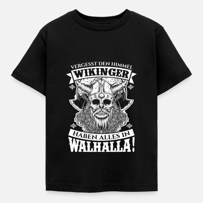 Wikinger Valhalla Viking Odin Thor Geschenk - Kinder T-Shirt - Schwarz