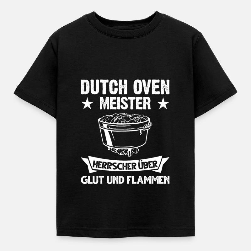 Dutch Oven Dopfen Grillen Geschenk - Kinder T-Shirt - Schwarz