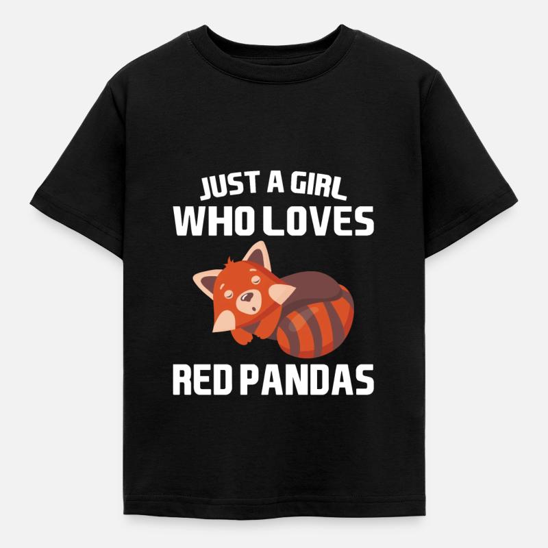 Rotes Pandamädchen Rote Pandas Geschenk - Børne-T-shirt - sort