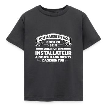 Installateur Klempner Sanitär Geschenk - Kinder T-Shirt - Dunkelgrau - Vorne - AI Model Kid Female (0cm)