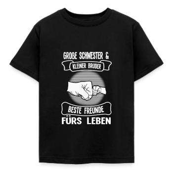 Große Schwester Familie Kleiner Bruder Geschenk - Kinder T-Shirt - Schwarz - Vorne - AI Model Kid Female (0cm)