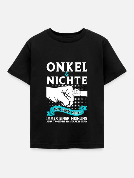 Onkel Nichte Nichten Geschenk - Kinder T-Shirt - Schwarz
