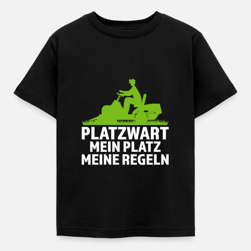 Platzwart Garten Rasenmäher Geschenk - Kinder T-Shirt - Schwarz