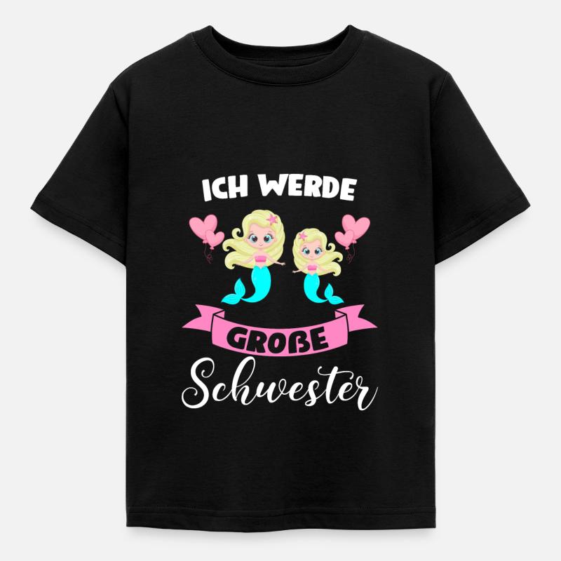 Große Schwester Meerjungfrau Grosse Schwester Gesc - Kinder T-Shirt - Schwarz