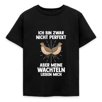 Wachtel Züchter Wachtel Halter Geschenk - Kinder T-Shirt - Schwarz - Vorne - AI Model Kid Female (0cm)